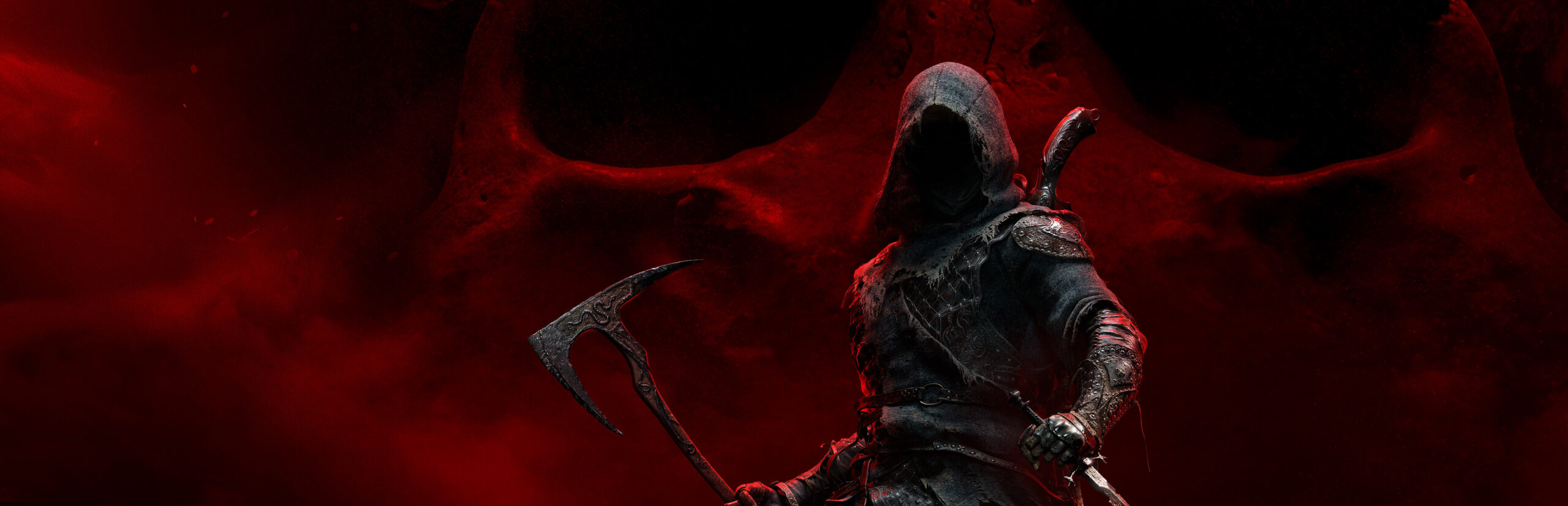 Mortal Shell II key art showing a Harbinger possessing a warrior Shell
