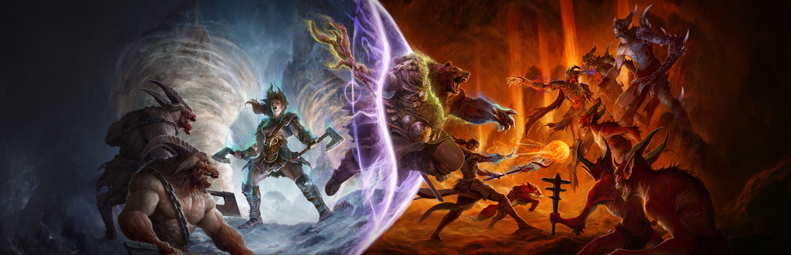 Diablo IV key art showing the game logo and a demonic figure