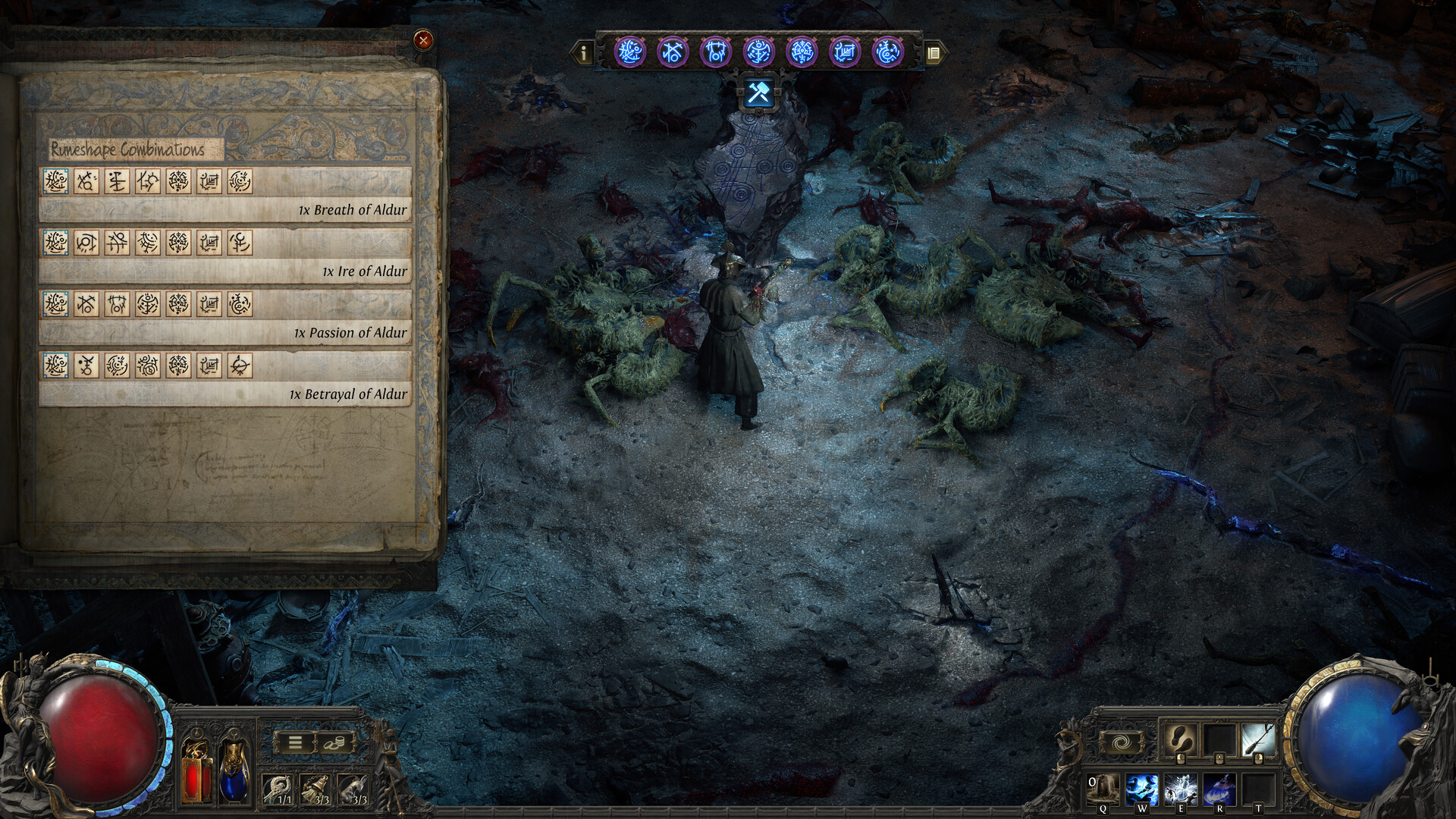 Path of Exile 2 character exploring an endgame map area