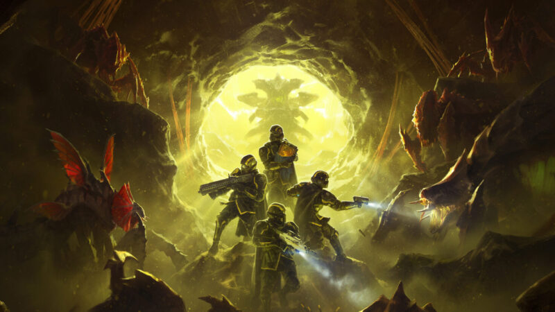 Helldivers 2 key art of armored troopers