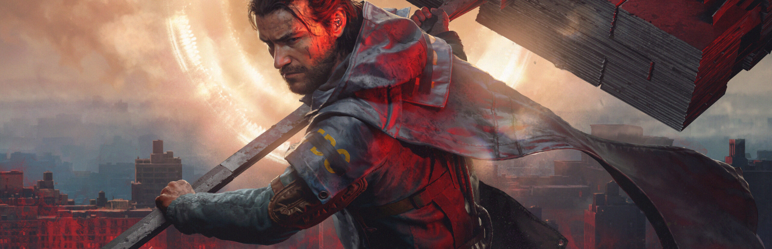 Control Resonant key art showing Dylan Faden amid a surreal, warped environment