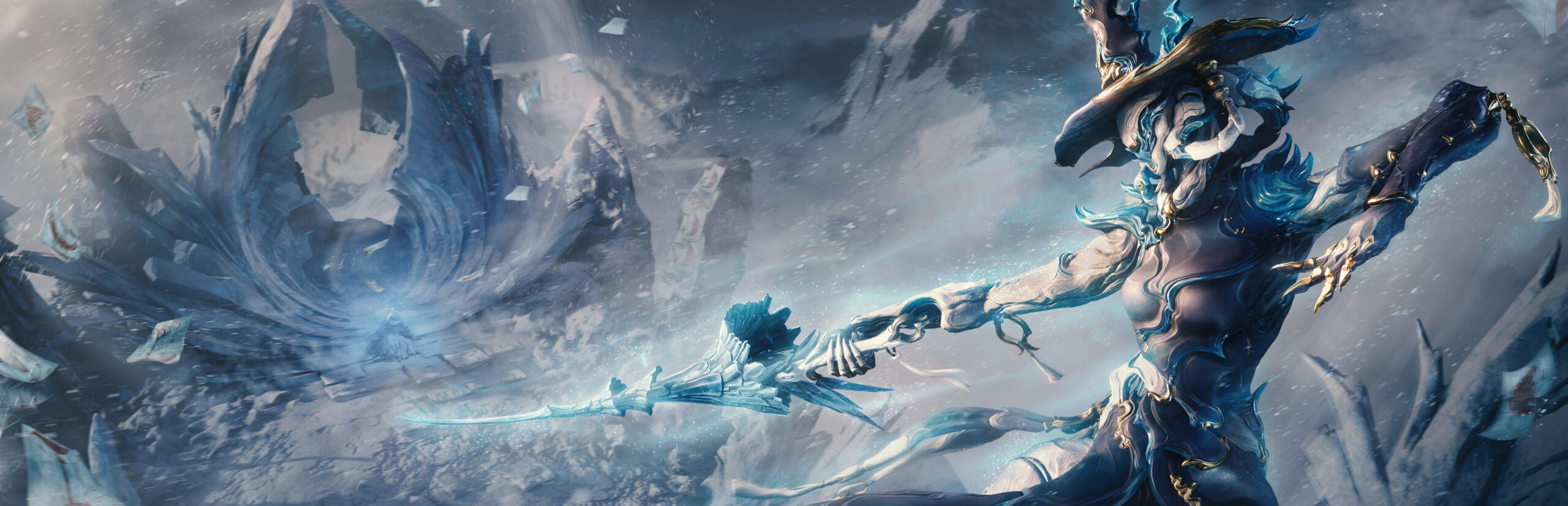 Warframe Iceblade of Narin key art featuring the new Narin Warframe