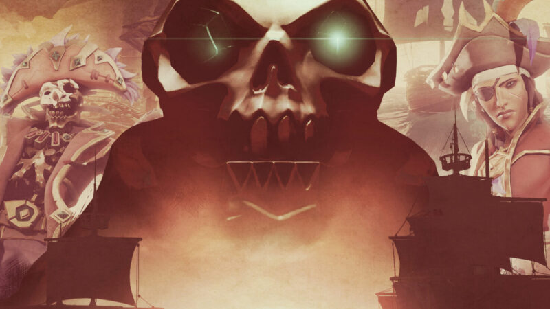 Sea of Thieves Season 21 key art showing pirate ships at sea