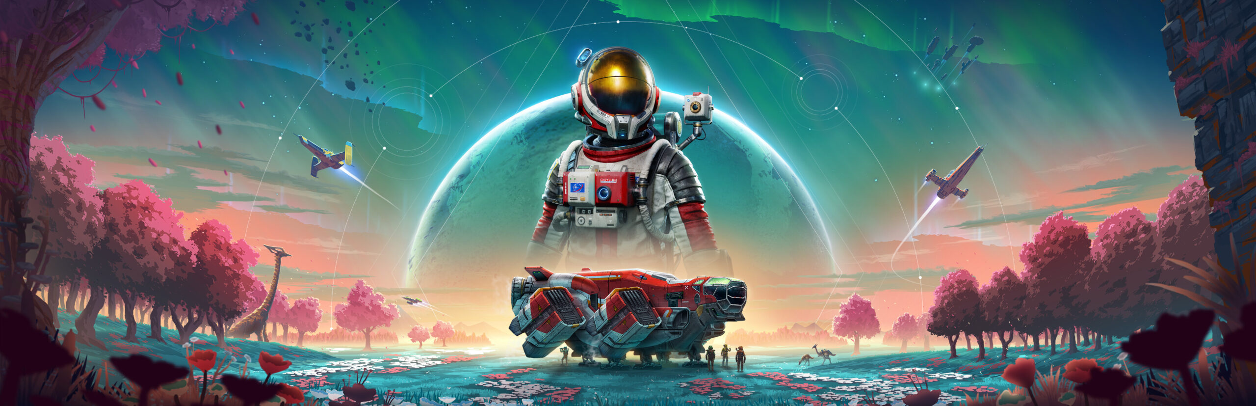 No Man's Sky Cosmos update key art showing a player-built space station