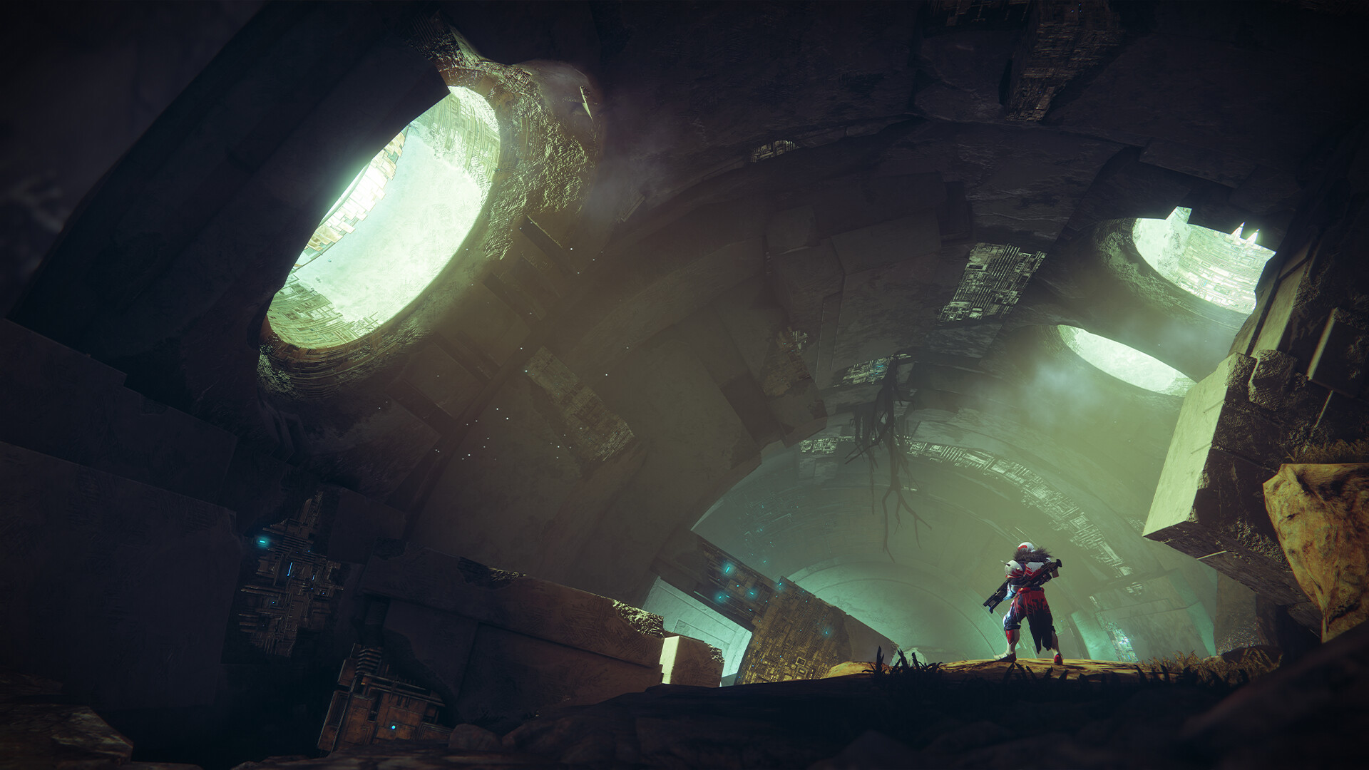 Destiny 2 Titan Guardian charging into melee combat with Arc energy