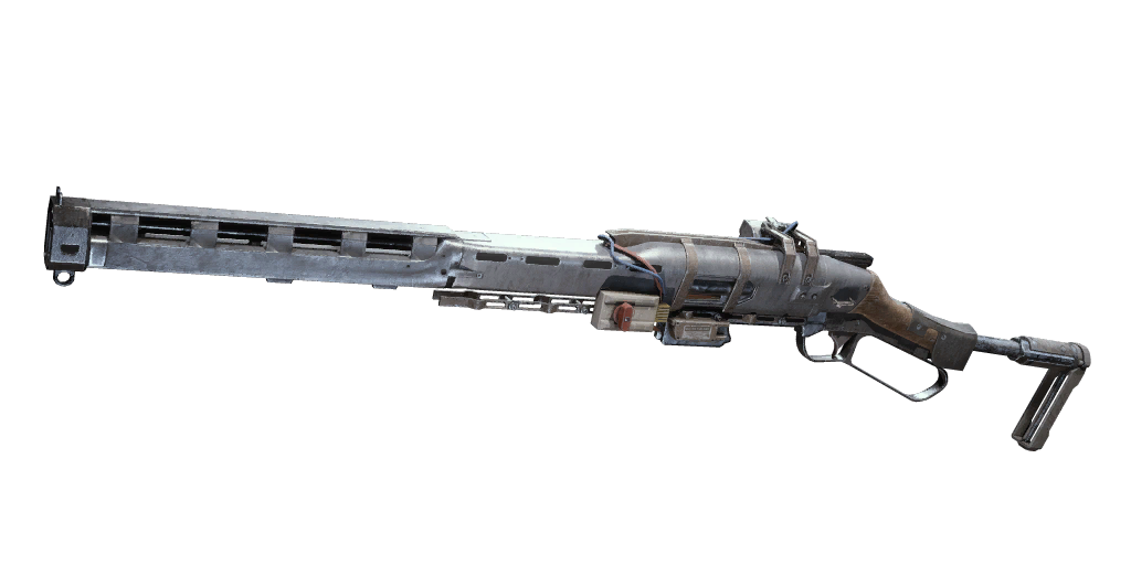 Renegade lever-action rifle render, shown at its maximum Mk IV upgrade tier