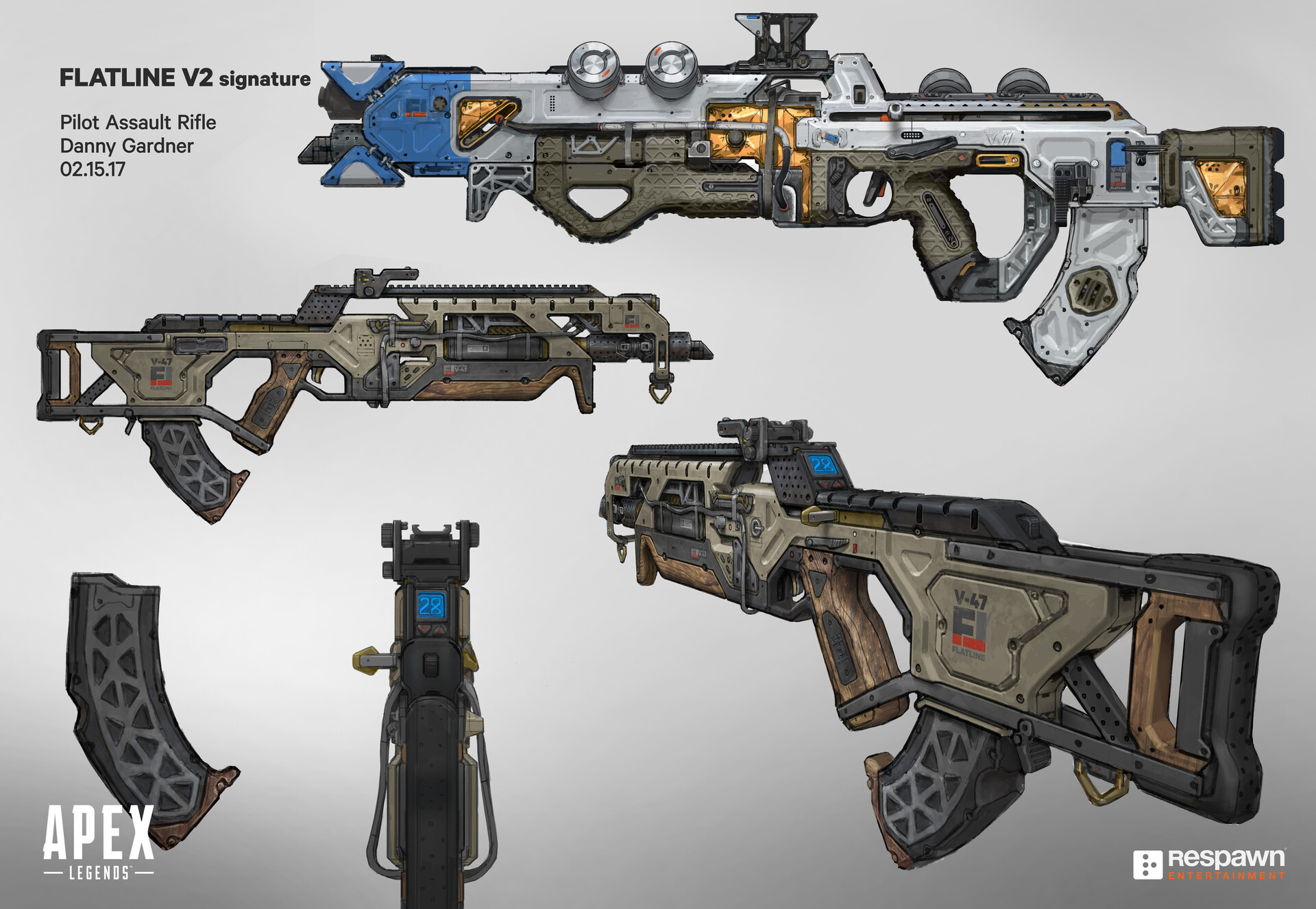 Concept art for the VK-47 Flatline, the best all-around floor loot rifle this season