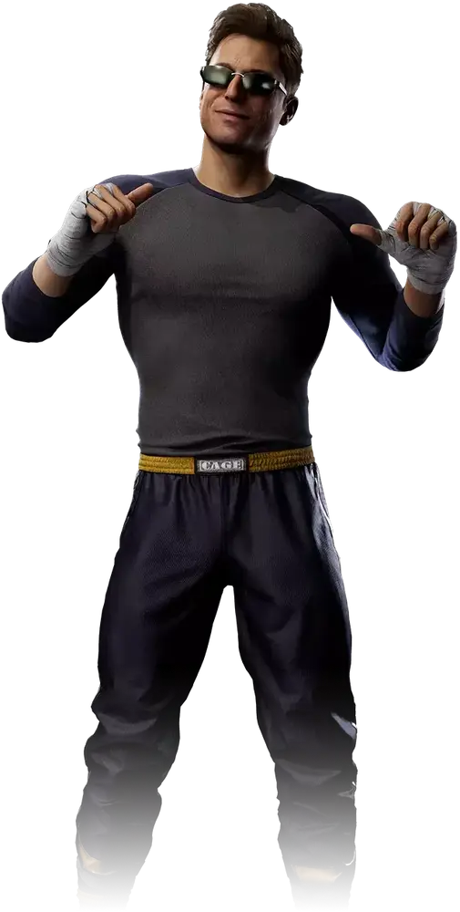 Johnny Cage posing with his signature sunglasses in Mortal Kombat 1