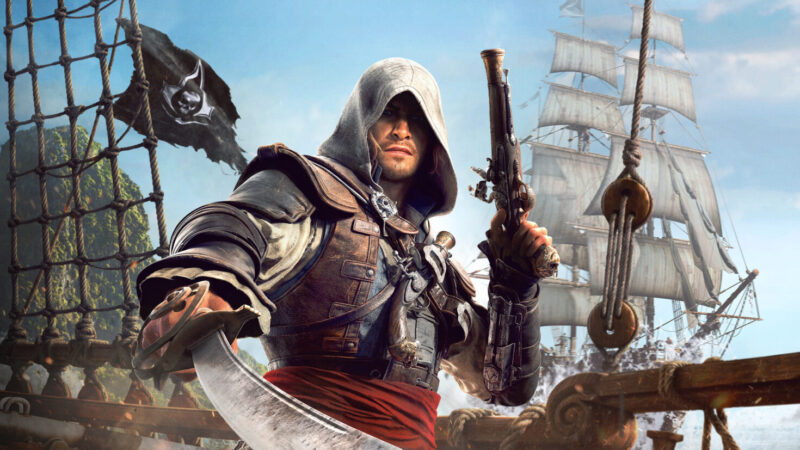 Assassin's Creed Black Flag Resynced official Steam key art showing Edward Kenway