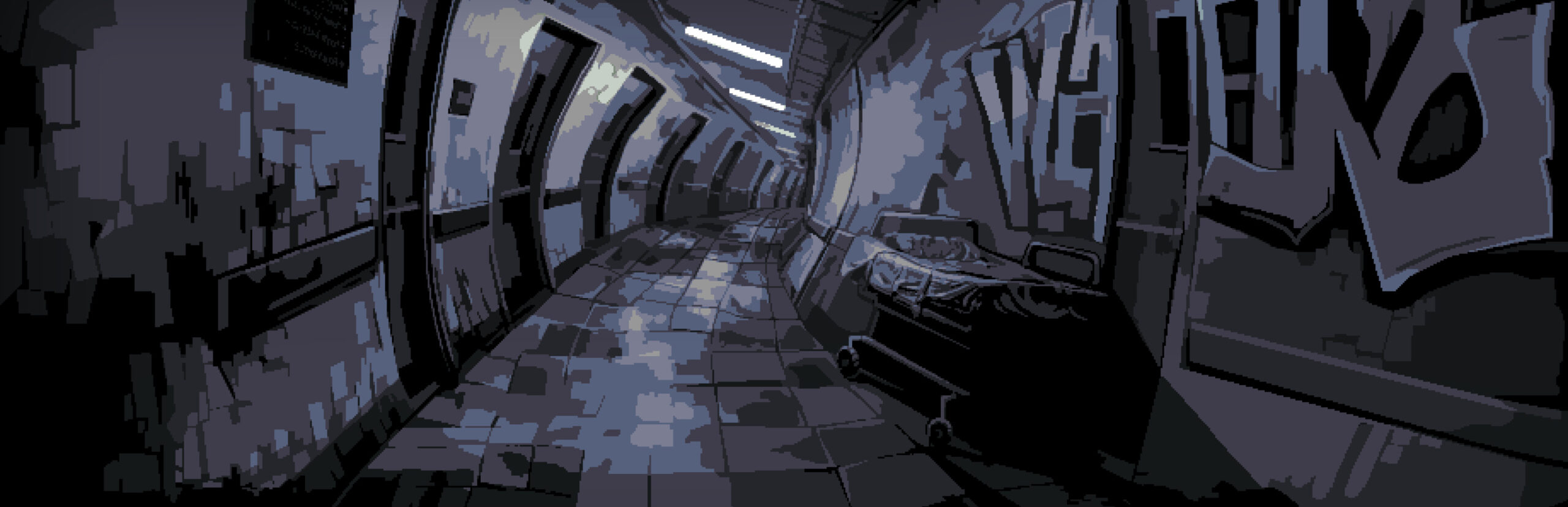 Intravenous 3: Borderline key art of mercenary Gideon in tactical stealth gear