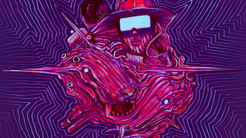 Athanasia key art showing a prehistoric predator in the secret laboratory