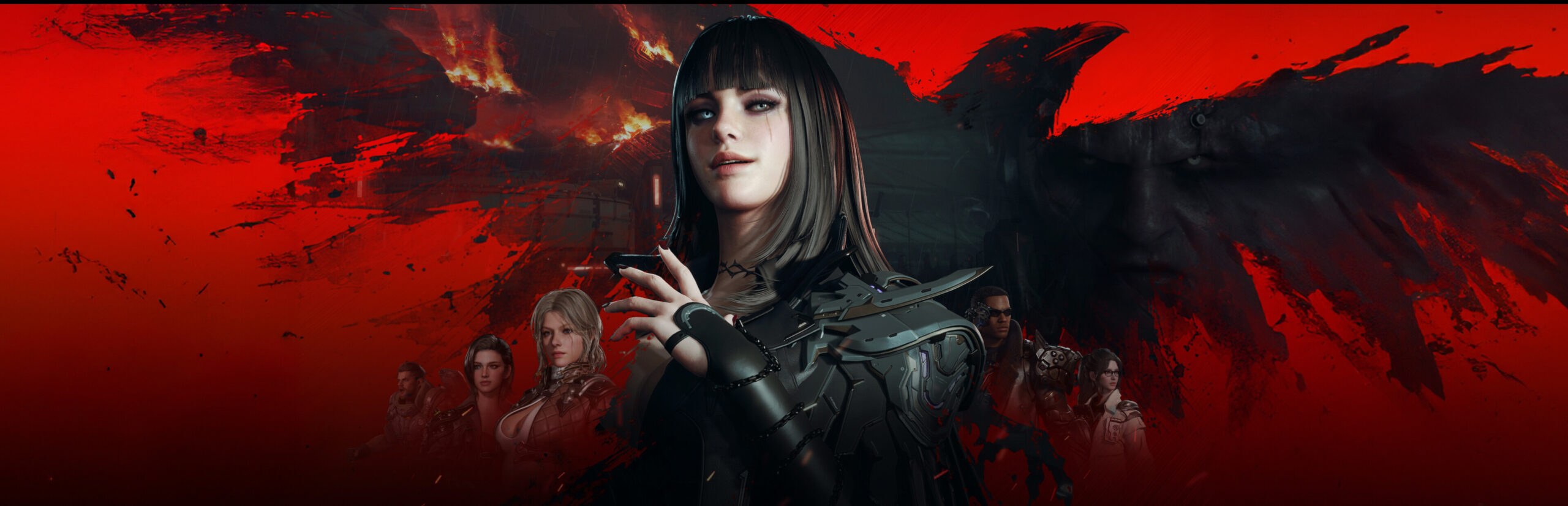 The First Descendant key art showing Descendants battling Vulgus forces