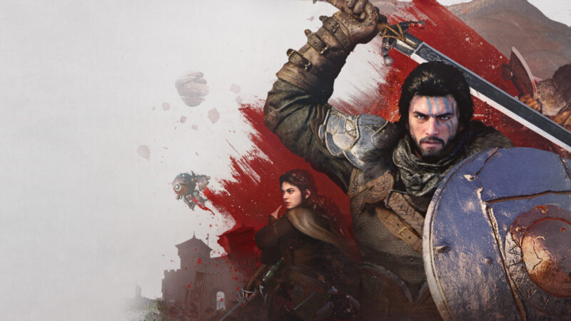 Crimson Desert Enhanced key art of a warrior overlooking the Great Ocean of Pywel