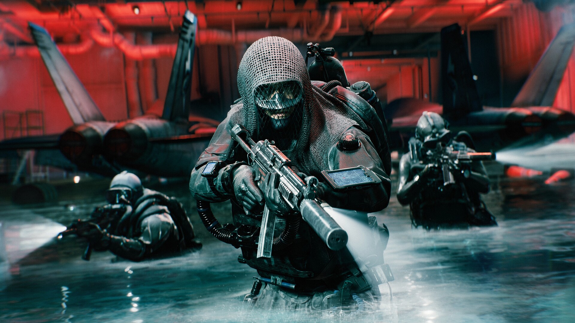 Battlefield 6 infantry combat screenshot showing close-quarters assault rifle and carbine engagements