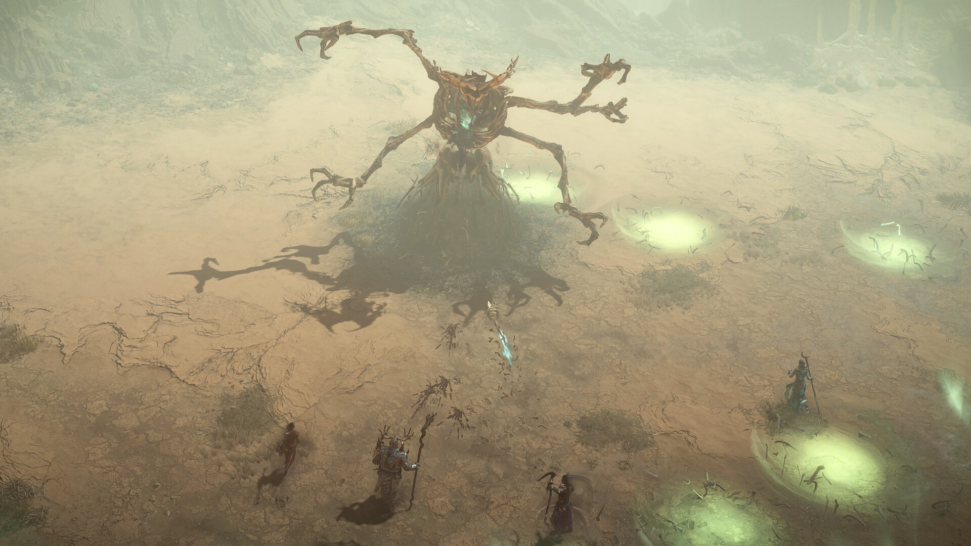 Diablo IV Barbarian using Whirlwind to clear a group of enemies