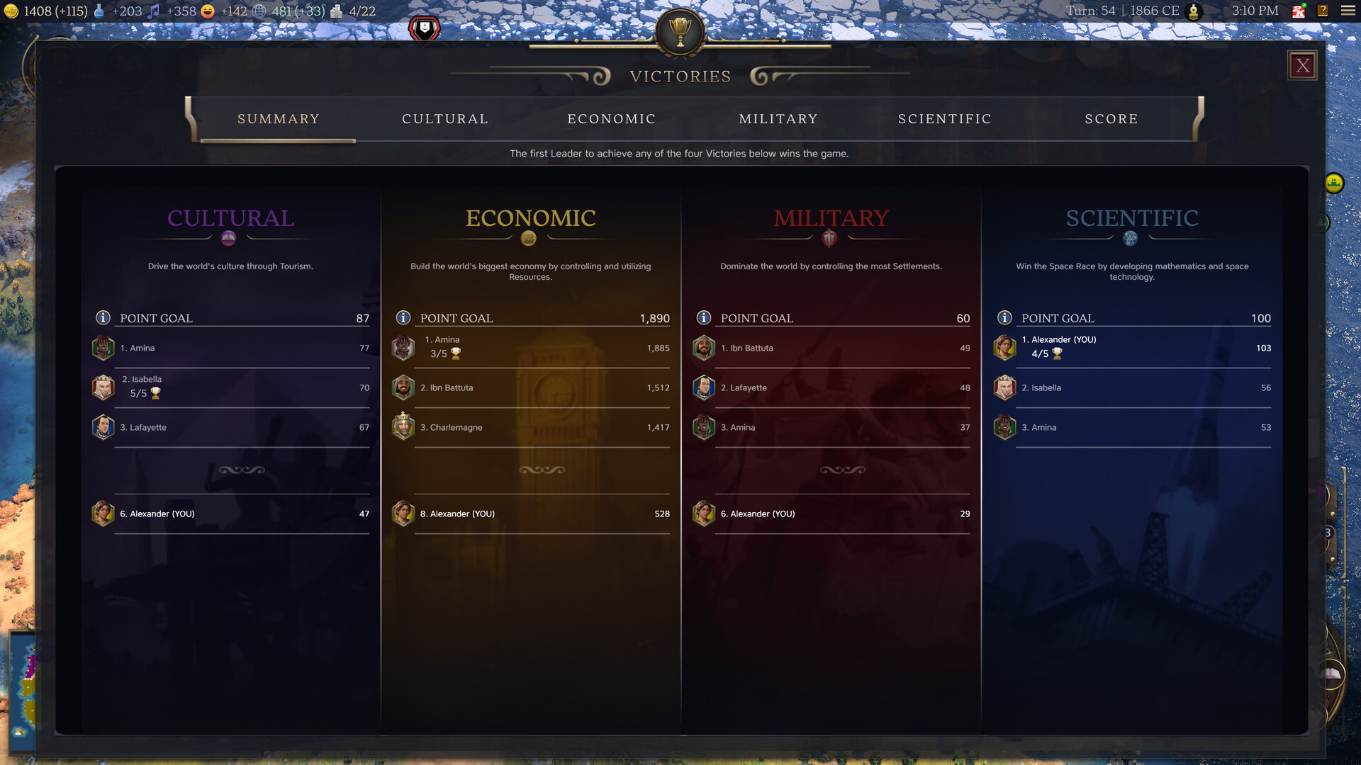 Civilization VII combat and unit screen illustrating the niche, war-focused B-tier leaders