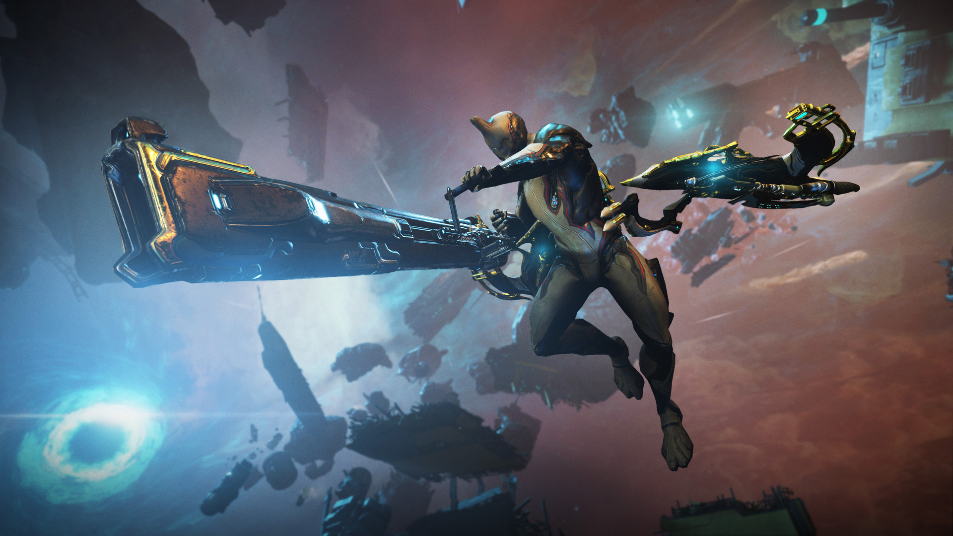 Warframe in-game screenshot showing Steel Path enemy combat