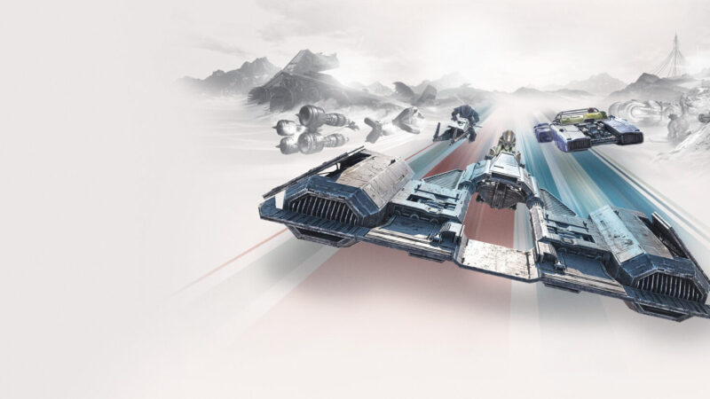 STAR WARS: Galactic Racer key art showing podracers and speeders racing across the Outer Rim