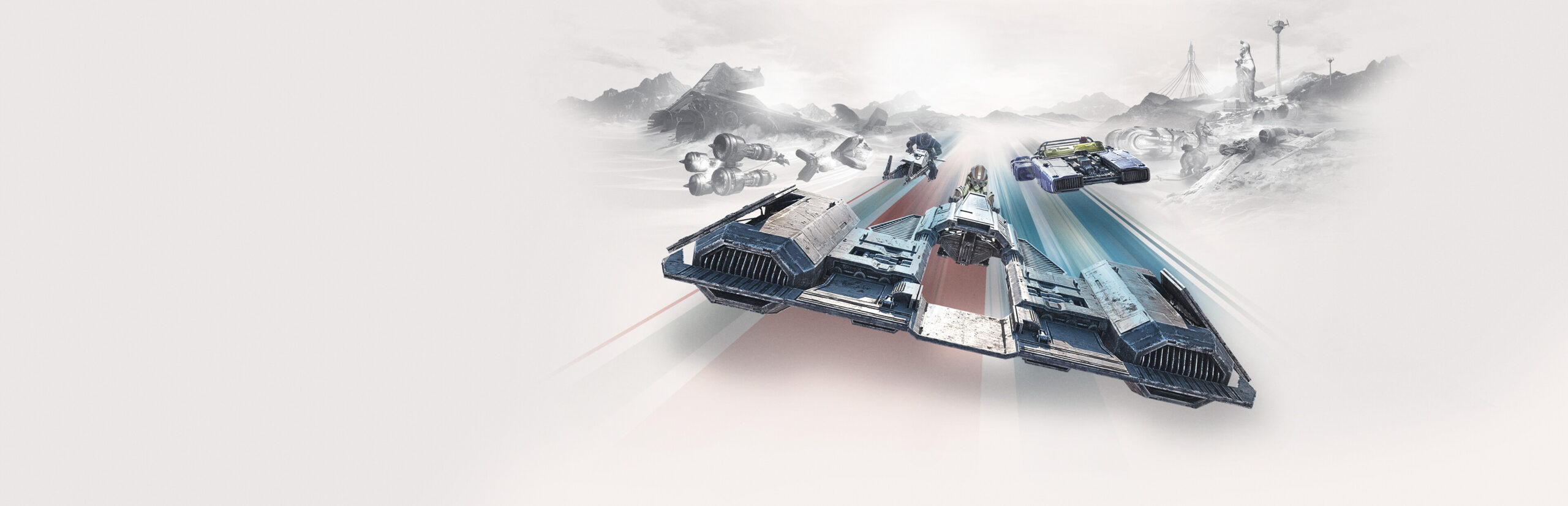 STAR WARS: Galactic Racer key art showing podracers and speeders racing across the Outer Rim