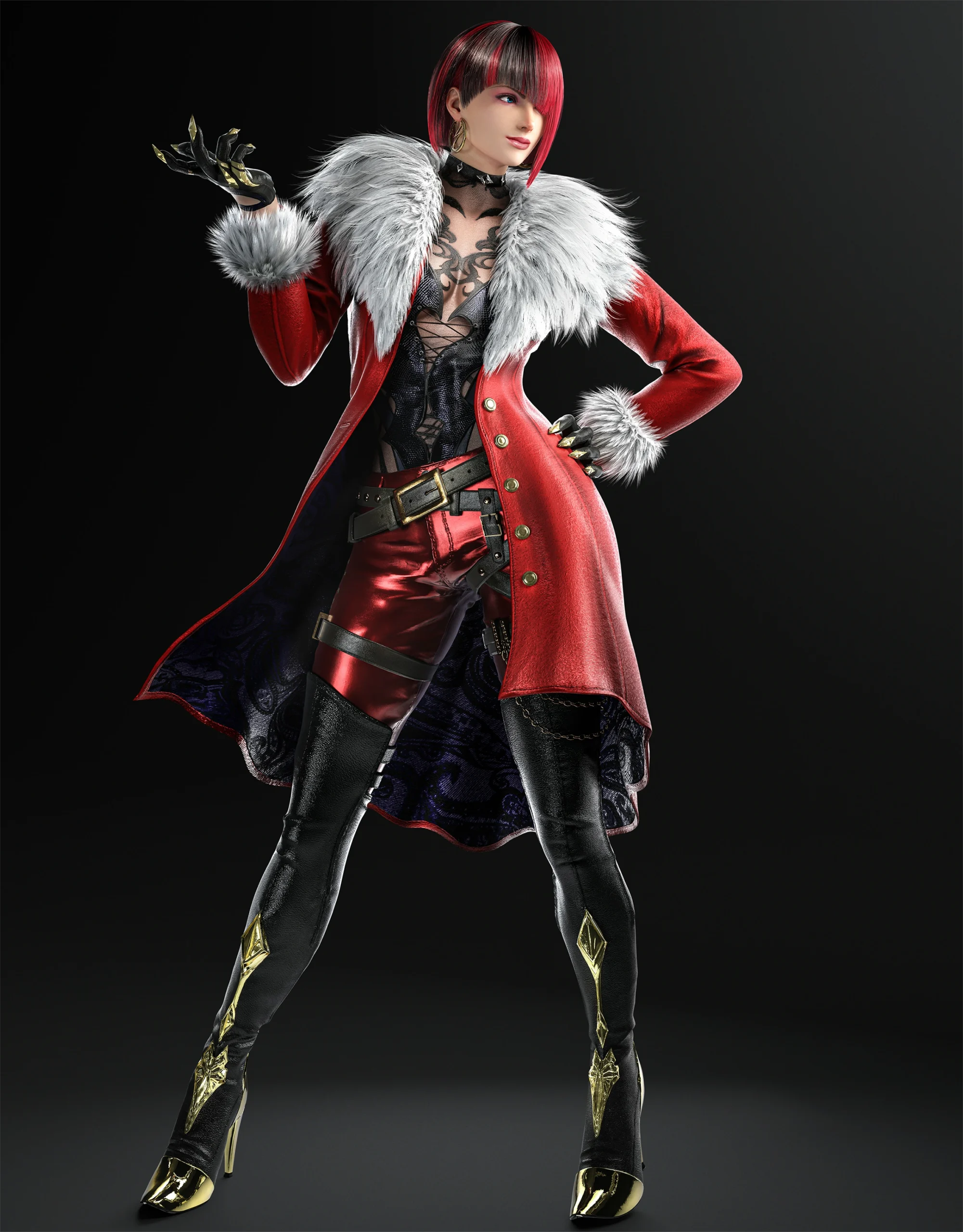 Anna Williams official Tekken 8 character render, an overtuned S-tier pick with no major weaknesses